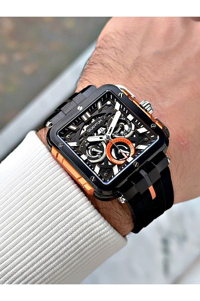 Quantum Functions Active 10 Atm Waterproof Silicone Cord Steel Case Men Wristwatch 1102651
