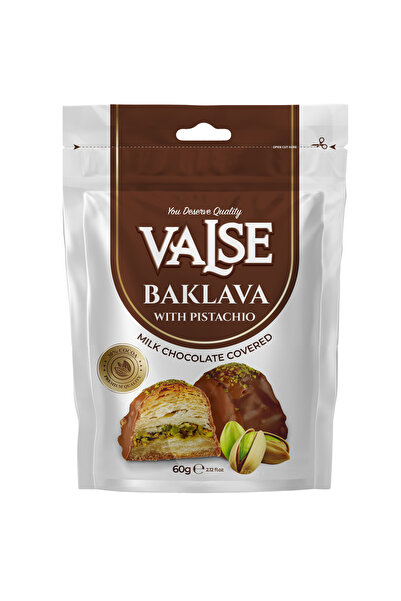 Valse Sütlü Çikolata Kaplı Antep Fıstıklı Baklava Draje 60 gr