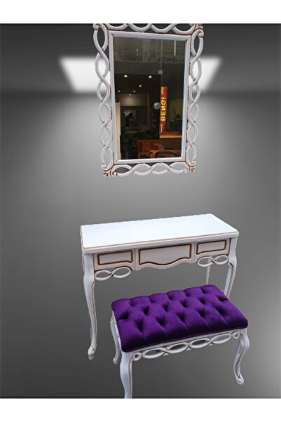 BENGİ TİCARET Dresuar 12099s Onsuz Çekm Sarmaşık Ayna Kayın Aslan Ayak Puf Kapiton Döşem Elyapı