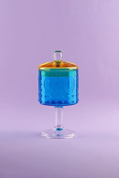 Glore Turquoise Yellow Standing Bowl