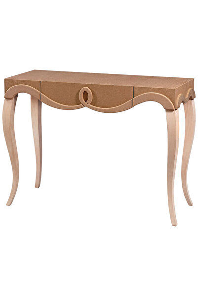 BENGİ TİCARET Dresuar 17587 CNC Kabartma HAM Kayın Aslan Ayak Orta Çekmece Ku...