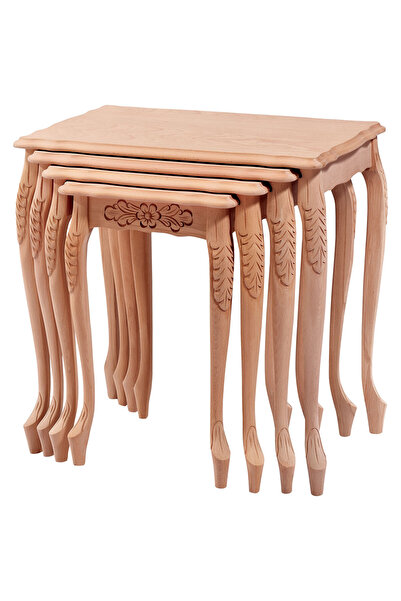 BENGİ TİCARET Zigon ILGZ 17581 LÜKENS ASLAN oyma Model Sehpa Klasik HAM Kayın...