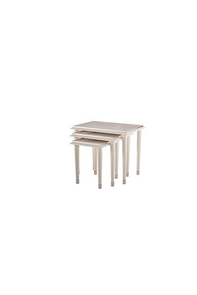 Bellona Gravita Zigon Coffee Tables, Ivory, Set of 3
