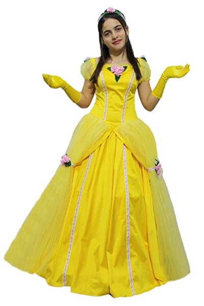 Kostüm Sarayı Yetişkin Belle Kostümü