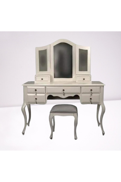 BENGİ TİCARET Makyaj Masa 18473 Dresuar puf 7Çekm Kayın aslan ayak KREM Lake ...