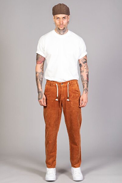 LTC Jeans Men's Camel Baggy Fit Comfortable Fit Velvet Trousers