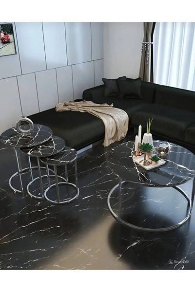 İMS ZİGON DÜNYASI 4 Lü Temperli Kırılmaz Cam C Model Sehpa Takımı (ZİGON VE O...