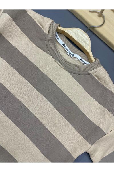 ZİMBOO Chartoned Winter Children's Clothing Striped Sweater with Fleece Inside