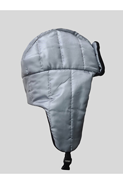 GYES Kışlık içi polarlı Su geçirmez Uşanka şapka Yetişkin - Çocuk Unisex Gri
