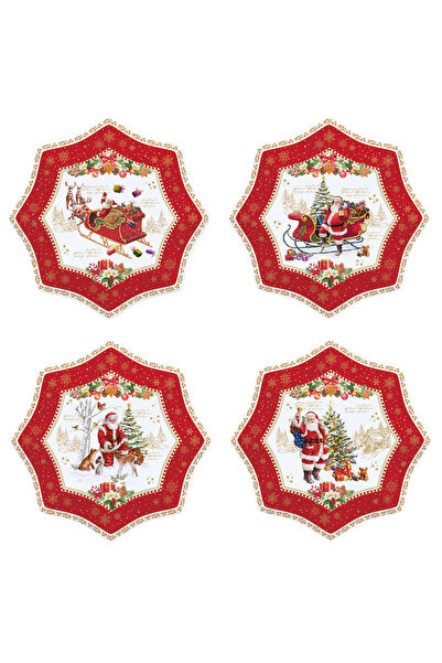 Easy Life Collection's Easy life 4-piece porcelain dessert plate set 16cm