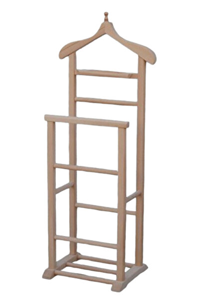 BENGİ TİCARET Dilsiz Uşak 13614 Ahşap Çift Tepe Model Klasik Ham Askılık Kayı...