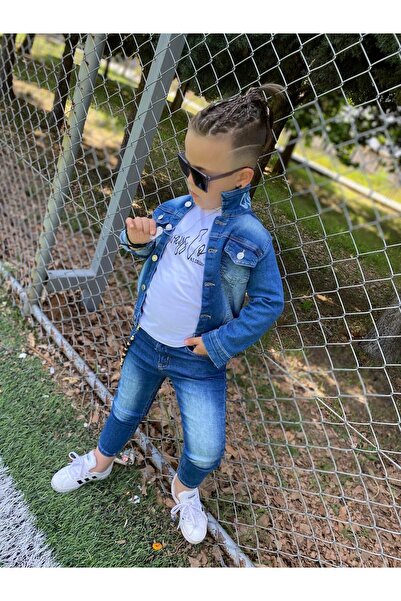 N.S.K NEWSTAR KİDS Holiday Denim Coat Set