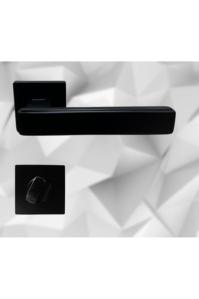 almital mobilya aksesuarları furniture accessories Lusso Black Square Badge Door Handle Luxury Wc Door Handle