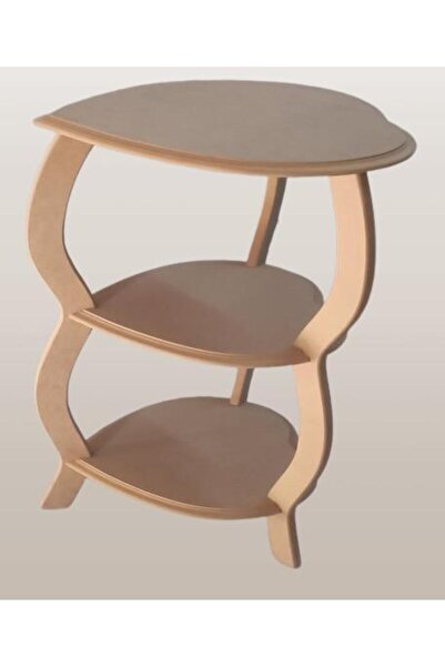 BENGİ TİCARET Hobi Adn 90259 Dekoratif Kalpli Fiskos Sehpa Ahşap MDF HAM CNC ...