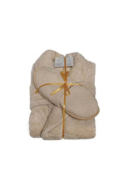 Homelux Set halate de baie 500 grame, bumbac 100% crem L Papuci Bumbac crem