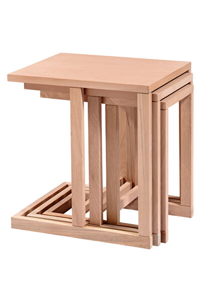 BENGİ TİCARET Zigon ILGZ 17570 C MODEL 3LÜ Sehpa HAM KAYIN Torna ayak Klasik ...