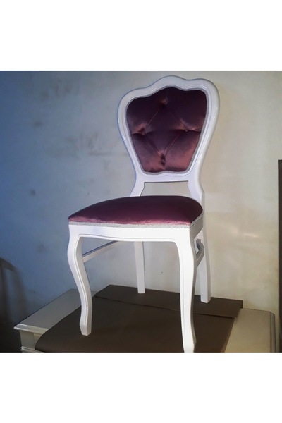 BENGİ TİCARET Sandalye 19706 ASLAN Ayak Kayın Klasik BEYAZ babyface MOR kumaş...