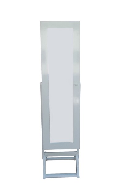 Ankara Mobilya Ayna 12410 Takı dolap boy Dikdörtgen Ahşap Kayın MDF Beyaz Lak...