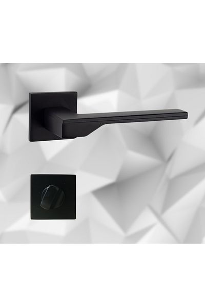 almital mobilya aksesuarları furniture accessories Stilo Black Square Badge Door Handle Luxury Wc Door Handle