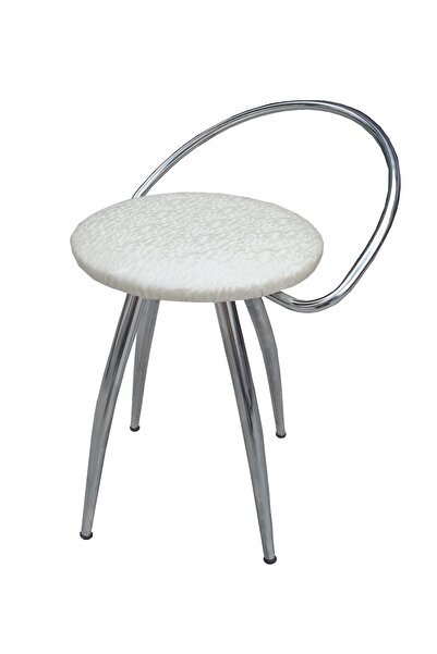 Ankara Mobilya Tabure 12601 ST Sırtlıklı SHOV Model Metal Transmisyon Nikelaj Suni deri döşeme