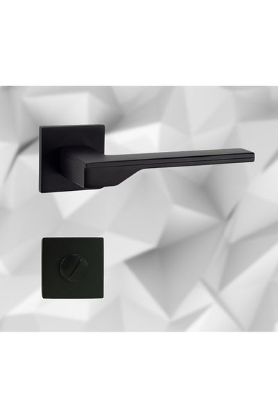 almital mobilya aksesuarları furniture accessories Stilo Black Square Badge Door Handle Luxury Wc Door Handle