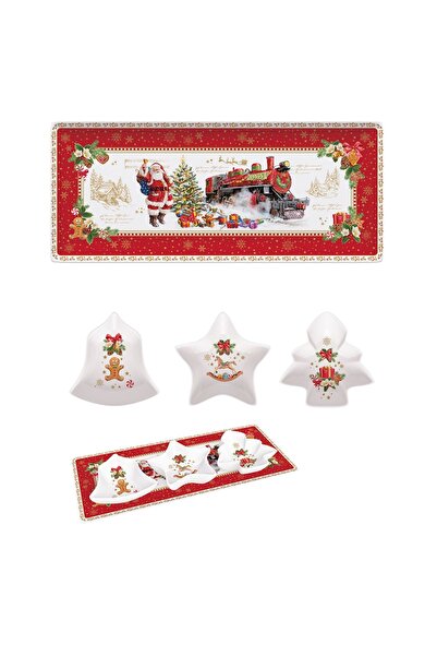 Easy Life Collection's Easy life 4 piece porcelain appetizer service set 36cm x 16cm