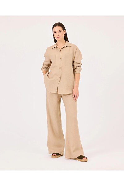 SEÇİL Elastik Bel Keten Pantolon