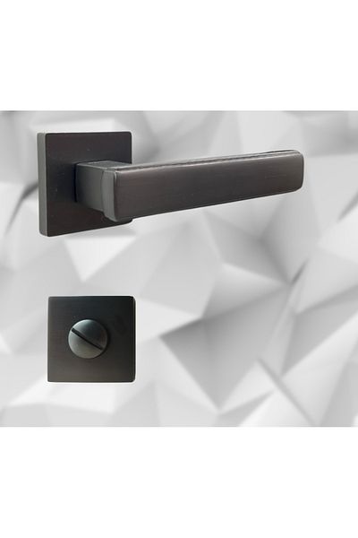 almital mobilya aksesuarları furniture accessories Lusso Anthracite Square Badge Door Handle Luxury Wc Door Handle