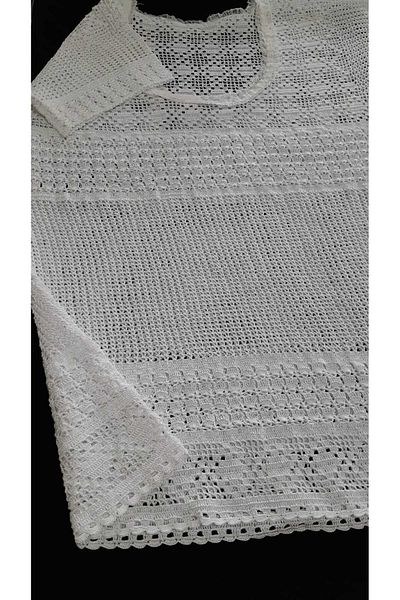 Papatyam Lace Detailed T-Shirt - Hand Knitted, Vintage Flush Ip, Size S