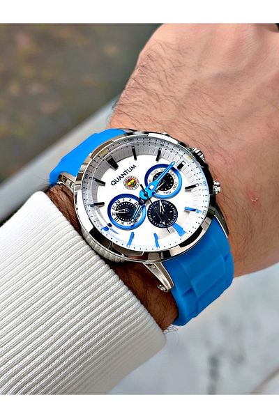 Quantum Functions Active Silicone Cord Steel Case Original Licensed Fenerbahçe Fan Men's Wristwatch