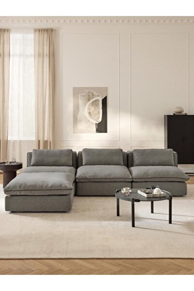 innature Puzzle Yumuşak Oturumlu Kuştüyü Süngerli Ayarlanabilir Modüler Köşe Koltuk - InNature Home