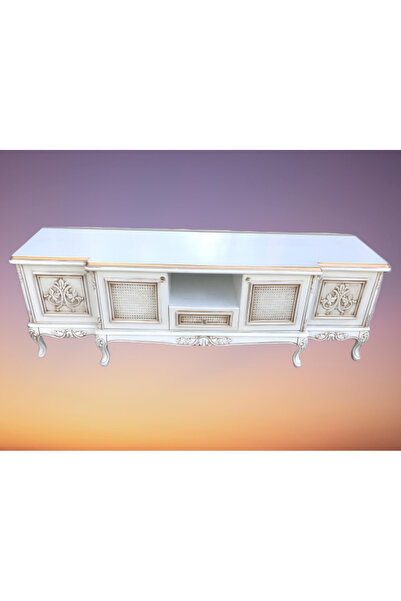 BENGİ TİCARET TV Sehpa ST 17694 Lüx Klasik Model Kayın ASLAN Ayak Oyma Hasır ...