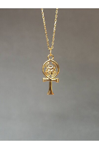 TREND Gümüş Ankh Kolye, Scarab Kolye, Antik Mısır Altın Böcek Kolye, Hediye g...