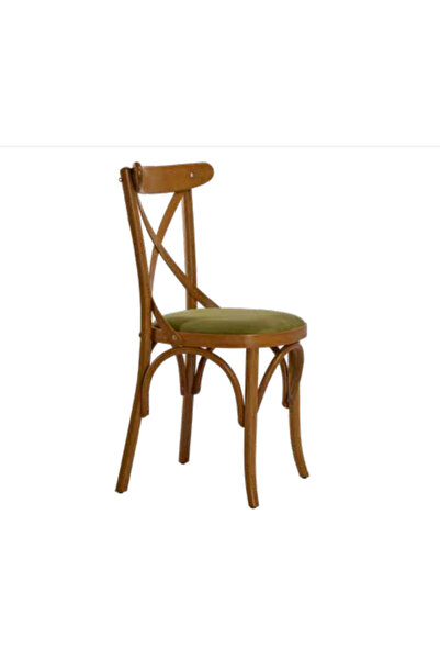 BENGİ TİCARET Sandalye 19897 Zus2207 Çapraz Sırtlık Model Bambu Retro Ayak Açık Ceviz El Yapım