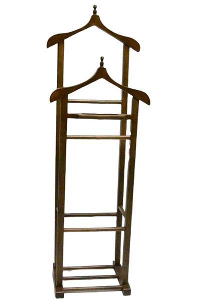 BENGİ TİCARET Butler Mute 13615 - Double Peak and Towel Holder Detailed, Walnut Color Hanger Hand Model