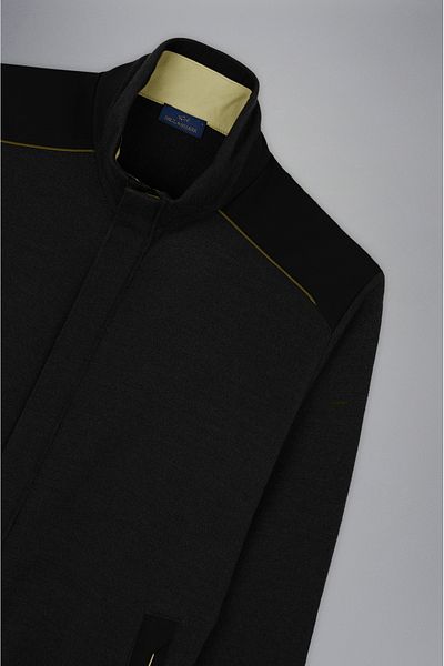 PAUL&SHARK Men's Stand Collar Woolen Long Black Sweater 14311206 -011