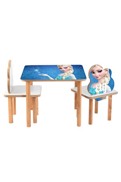 wudie Baskılı Masa Isme Özel Çocuk Masa Ve 2sandalye Takımı Aktivite Masası Mobilya Ahşap Oyuncak
