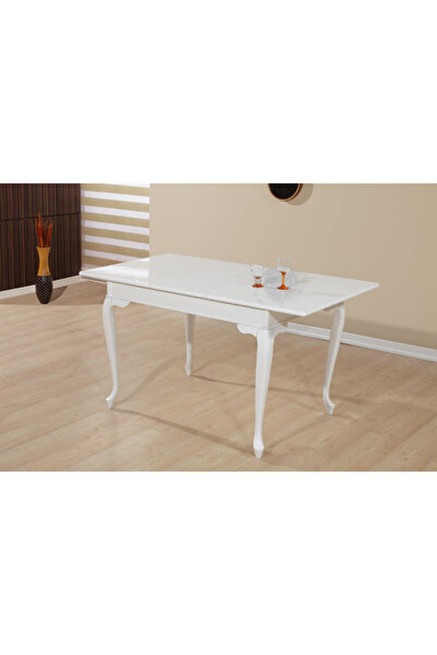 BENGİ TİCARET Masa 14175 ASLAN Ayak MODEL Kayın Klasik Torna Parlak Beyaz ren...