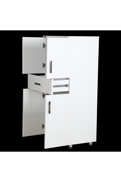 Ankara Mobilya Dolap 12675 St Çok Amaç 130cm Hard Parlak Beyaz Suntalem1 Çekmc Kutu Sevk El Yapı