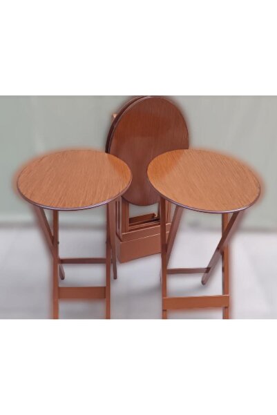 BENGİ TİCARET Zigon Çanta OVAL 90135 Dörtlü Model Ahşap MDF Parlak Ceviz Lake...