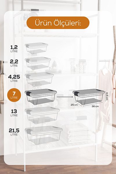 Vienev 3-Piece 7 Liter Storage and Supply Box with Lock Lid 33104