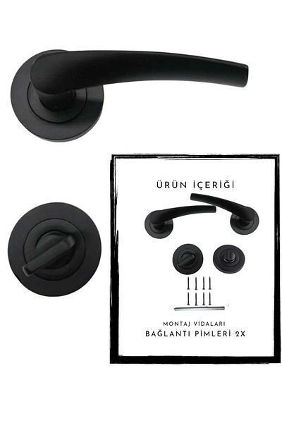 KAİZEN Bravo Luxury Black Wc-Bathroom with Door Handle and Circle Badge