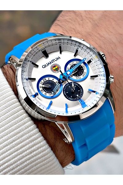 Quantum Functions Active Silicone Cord Steel Case Original Licensed Fenerbahçe Fan Men's Wristwatch