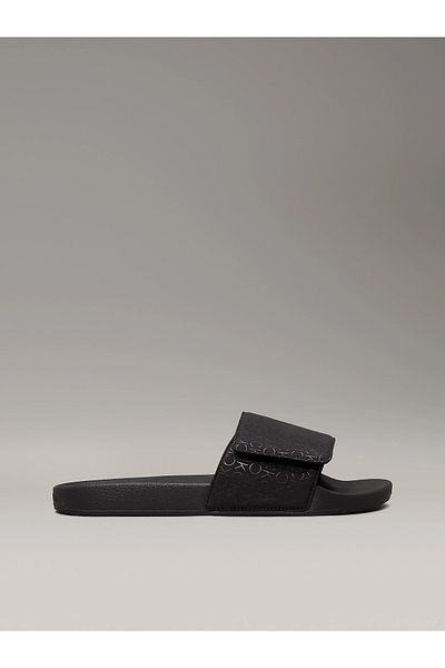 Calvin Klein شبشب رجالي مريح بشعار CK Monogram باللون الأسود - HM0HM01671-0GR