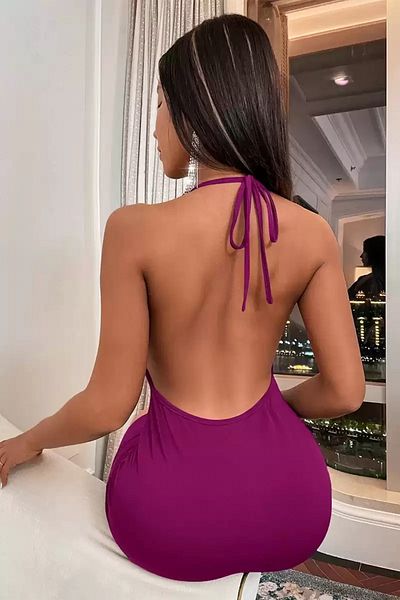 nightblack Rochie mini cu detaliu decoltat cu spatele albastru