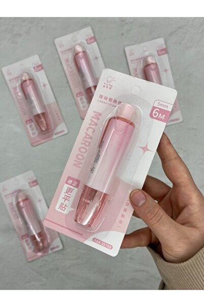 Kağıt Gemi Dükkan Pembe Kalem Görünümlü Klikli Daksil/ Düzeltme Şeridi/düzeltme Bandı/tipeks/tipex/şerit Daksil