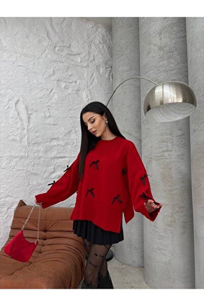 Pulli Collection Yırtmaç Detaylı Triko Kazak