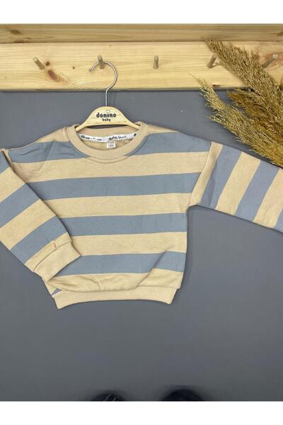 ZİMBOO Chartoned Winter Children's Clothing Striped Sweater with Fleece Inside