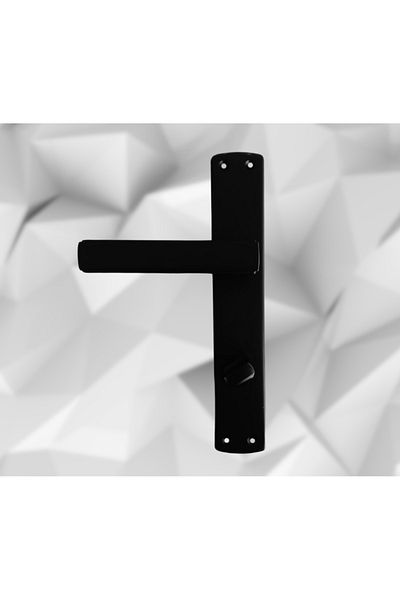 almital mobilya aksesuarları furniture accessories Lusso Black Mirrored Door Handle Luxury Wc Door Handle