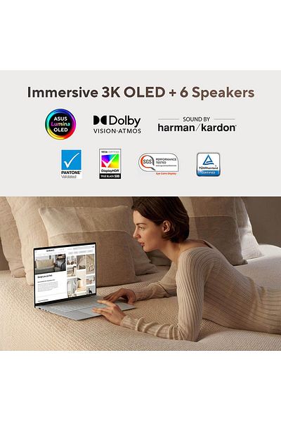 ASUS Zenbook S 16 OLED (2024) AMD Ryzen AI 9 HX 370 16inch 3K 2TB SSD 32GB RAM Scandinavian White